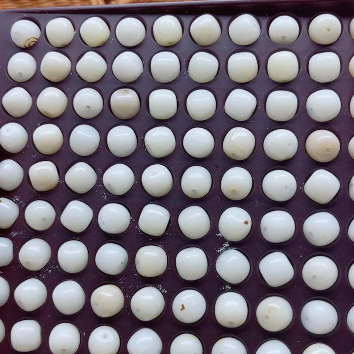手串白玉菩提瑕疵11-10白玉桶珠200颗
