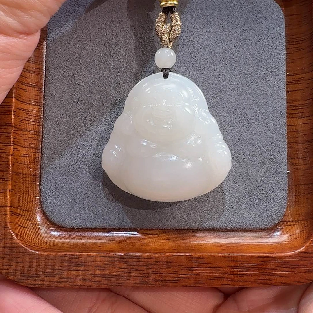 和田玉未镶嵌颈饰和田白玉正装佛公