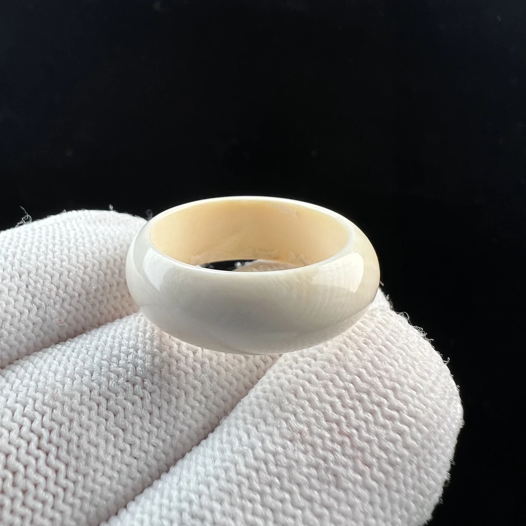 S2251天然猛犸牙跑环 戒圈19.2*7.8mm支持鉴定 假一罚四