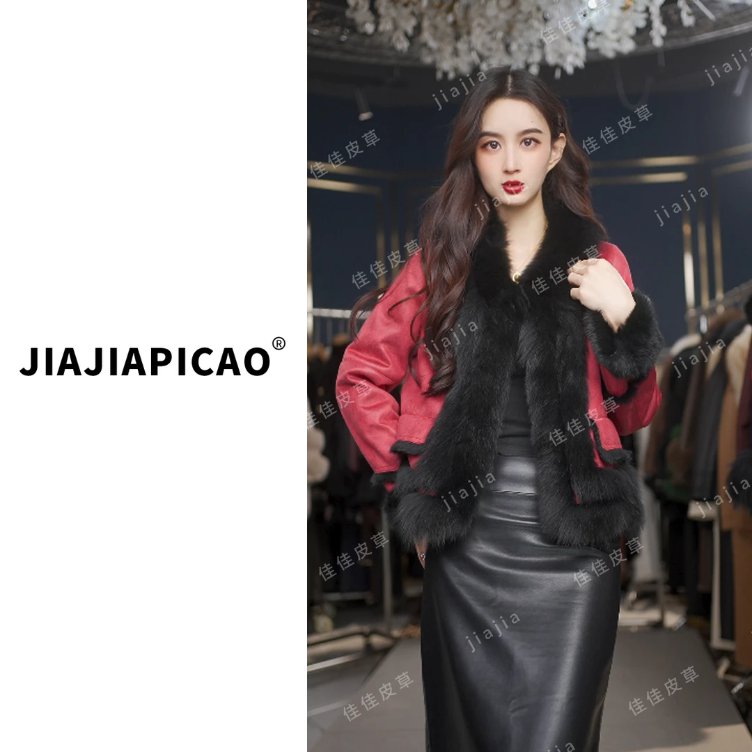 【精致】皮草 17340    经典气质狐狸毛保暖柔软兔毛皮草外套-2