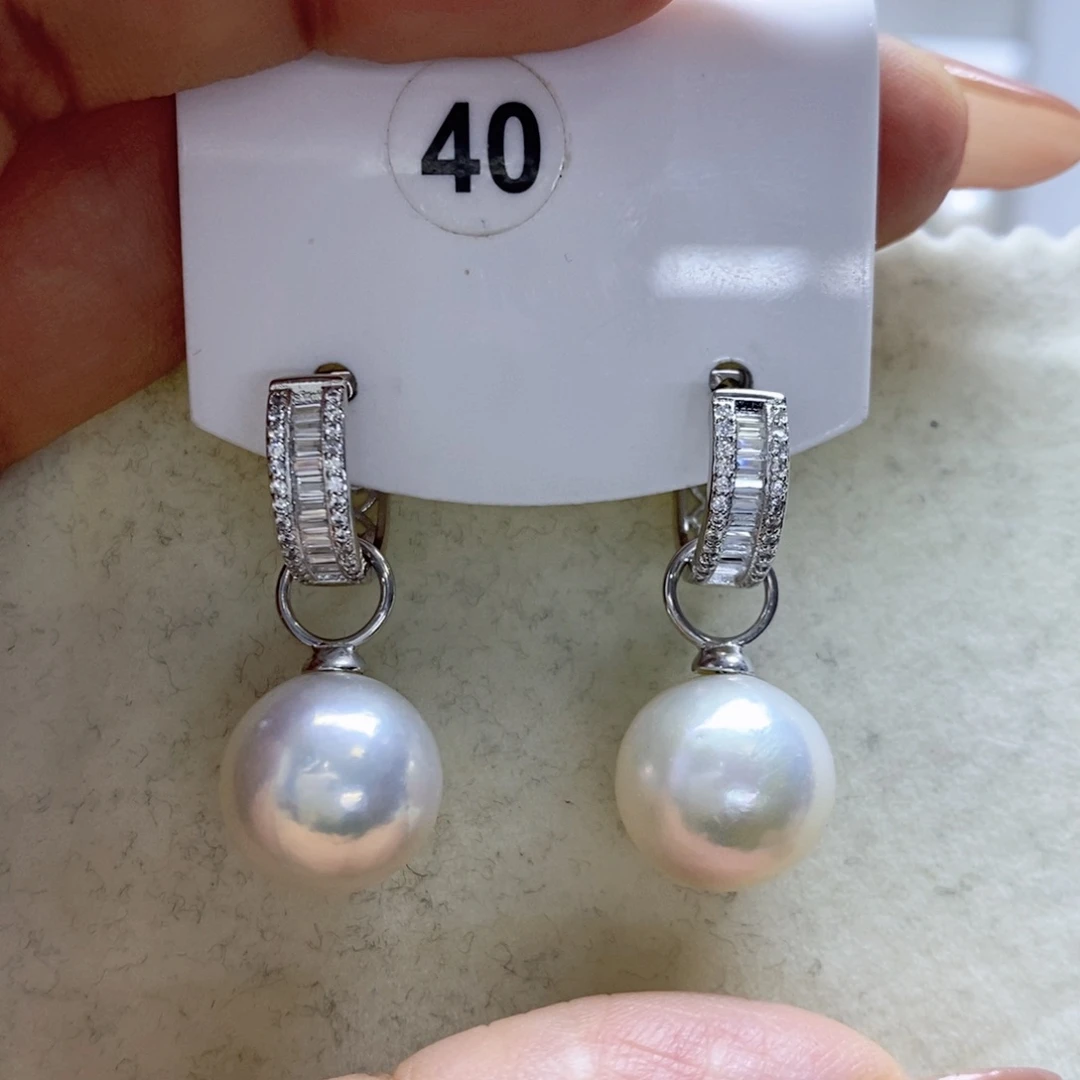 淡水珍珠耳饰银S925镶嵌?***天