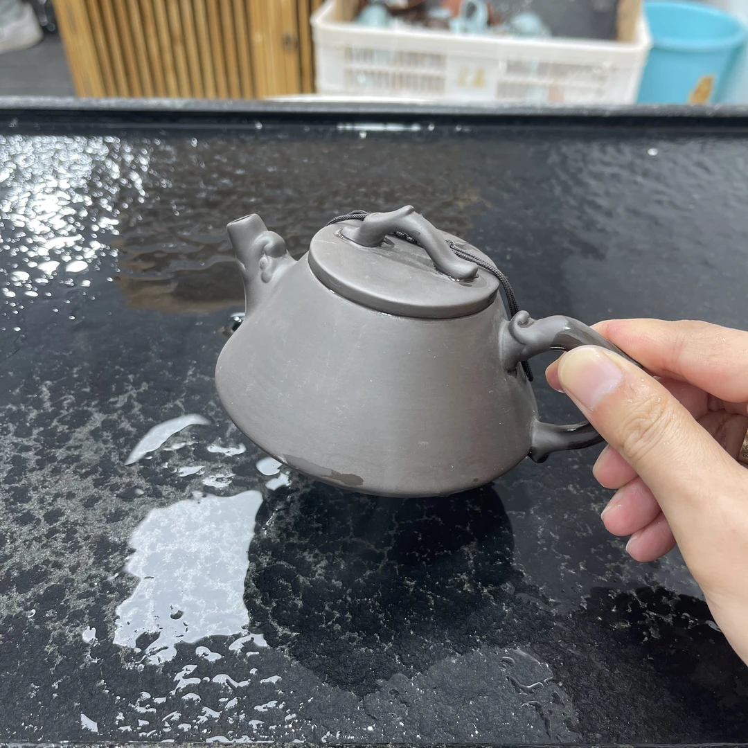 220ml紫砂光面石瓢壶