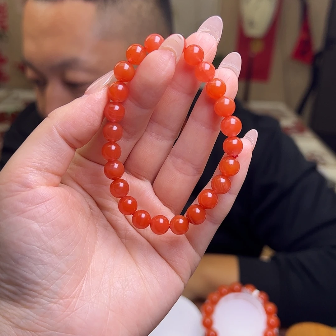 南红玛瑙未镶嵌8mm圆珠手串