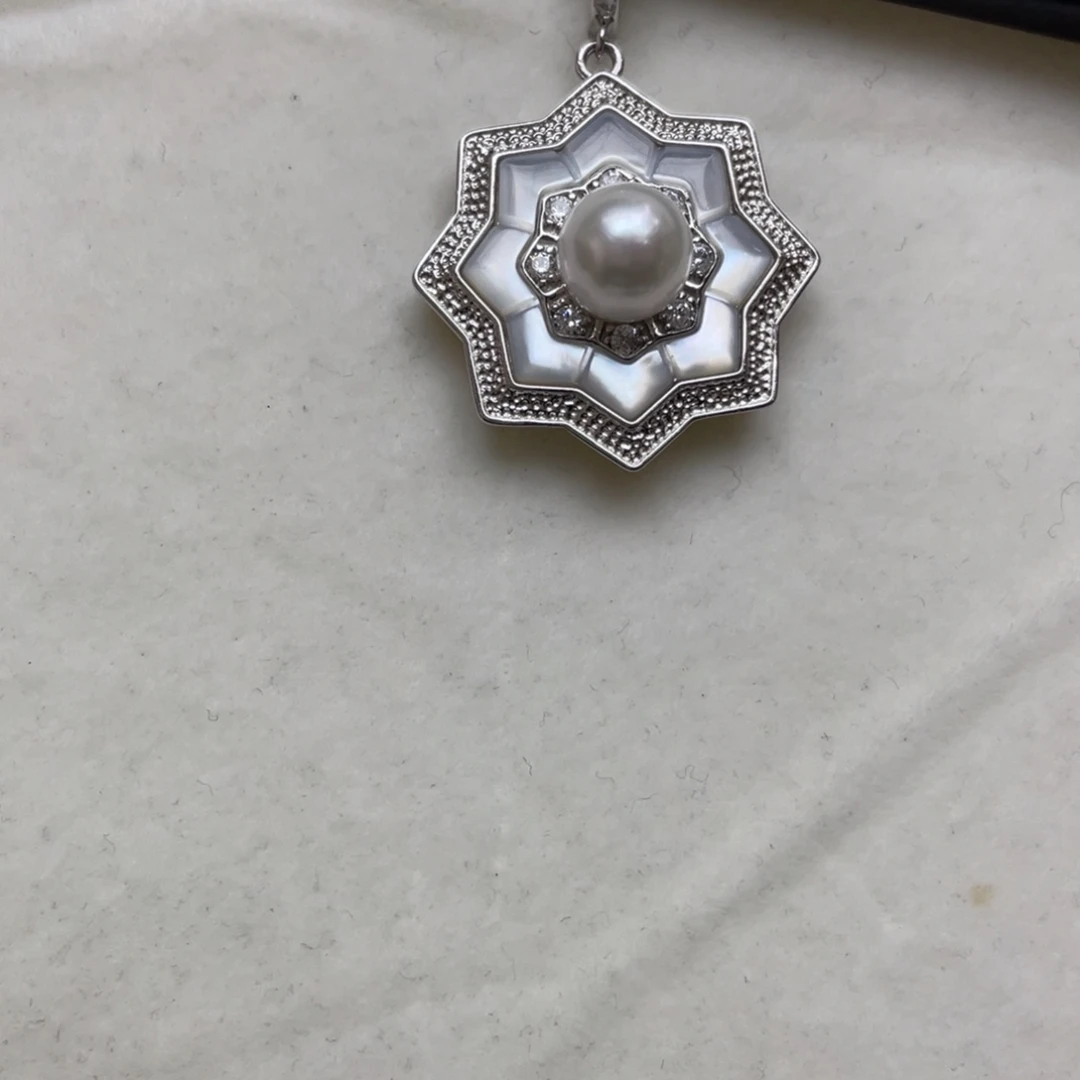 海水珍珠吊坠(不含链)银S925镶嵌