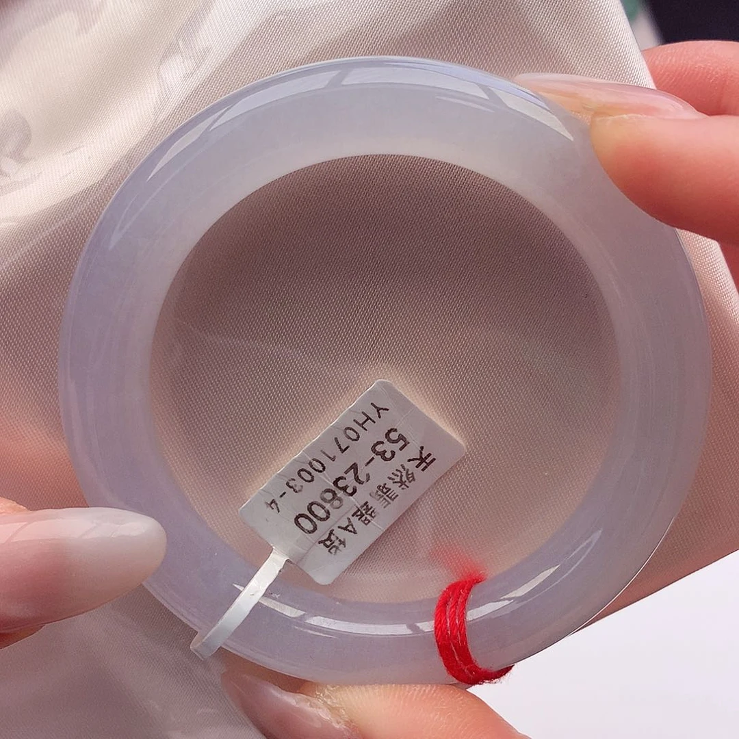 未镶嵌手镯翡翠天然A货翡翠53-54冰胶水蜜桃果冻底10号