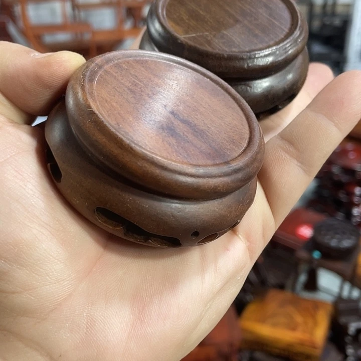 香榧木红木底座工艺品2个