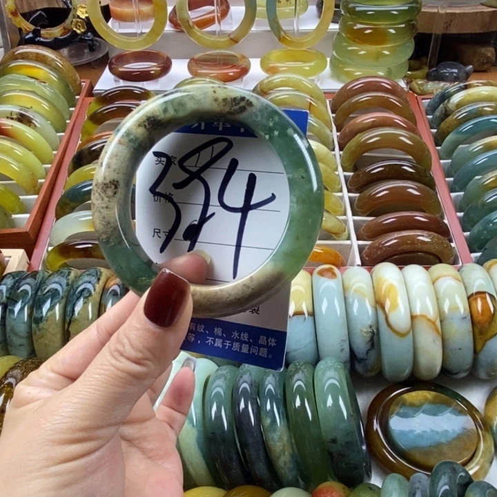蛇纹石玉未镶嵌手镯55.5