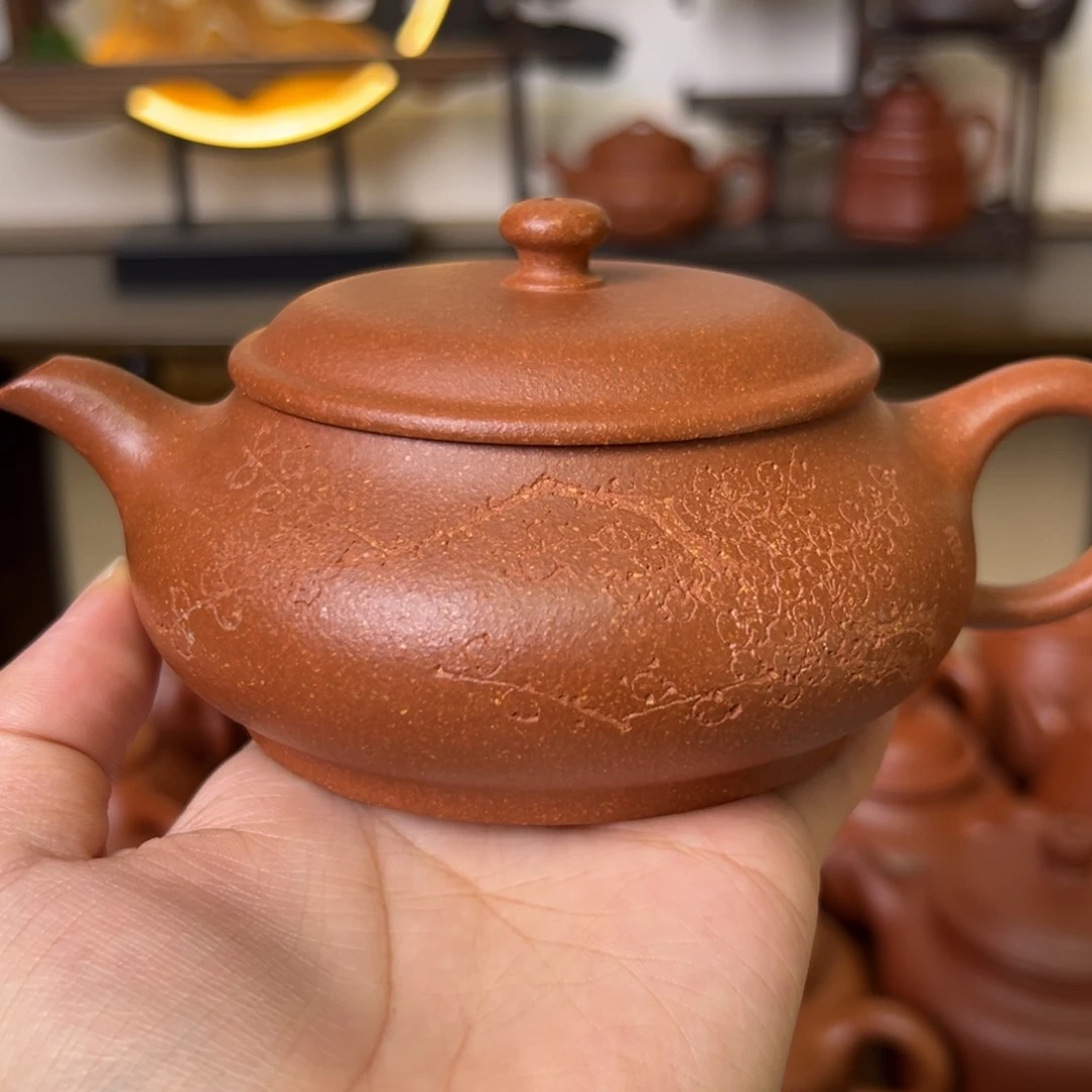 茶壶段泥紫砂壶明炉壶黄降坡220cc