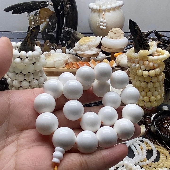 非金属贝壳贝雅轩工艺品全白通货1.6手持