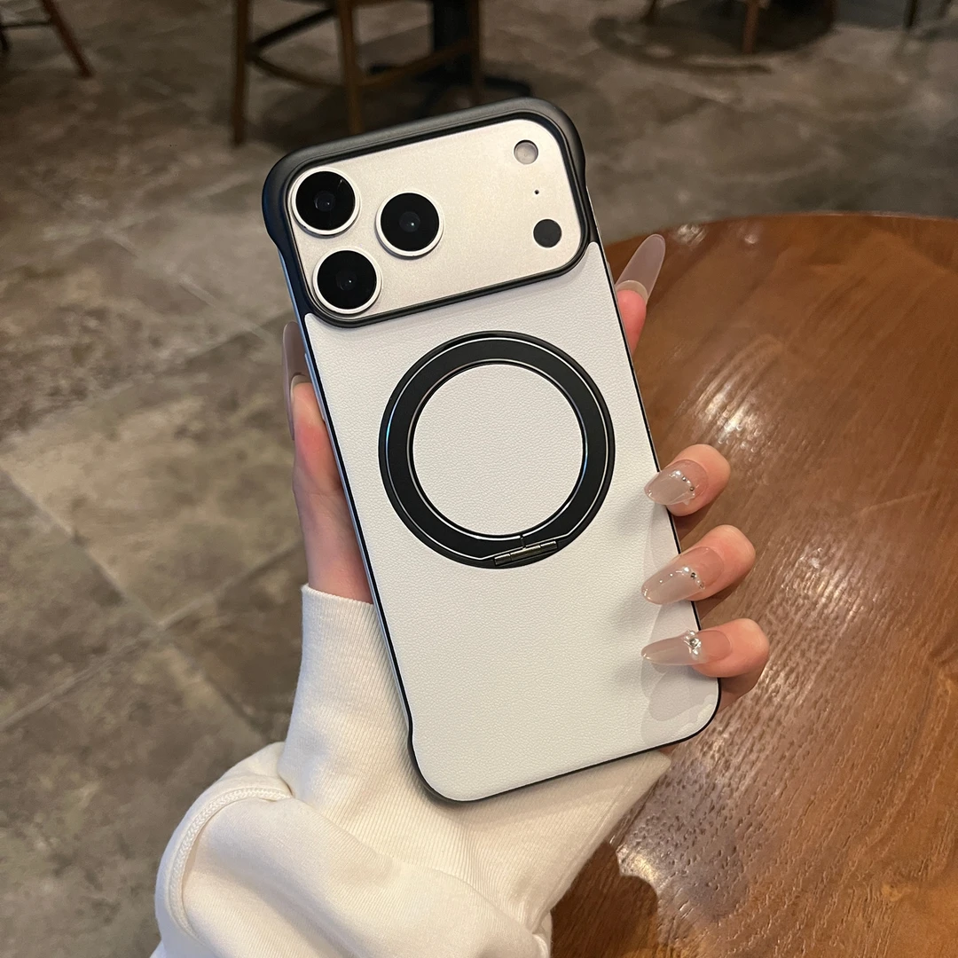 旋转支架适用于苹果17promax手机壳iPhone素皮无边框网红同款高级