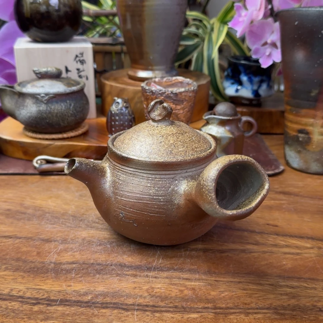 冰***冰末石泰节备前烧侧把壶福利一口价