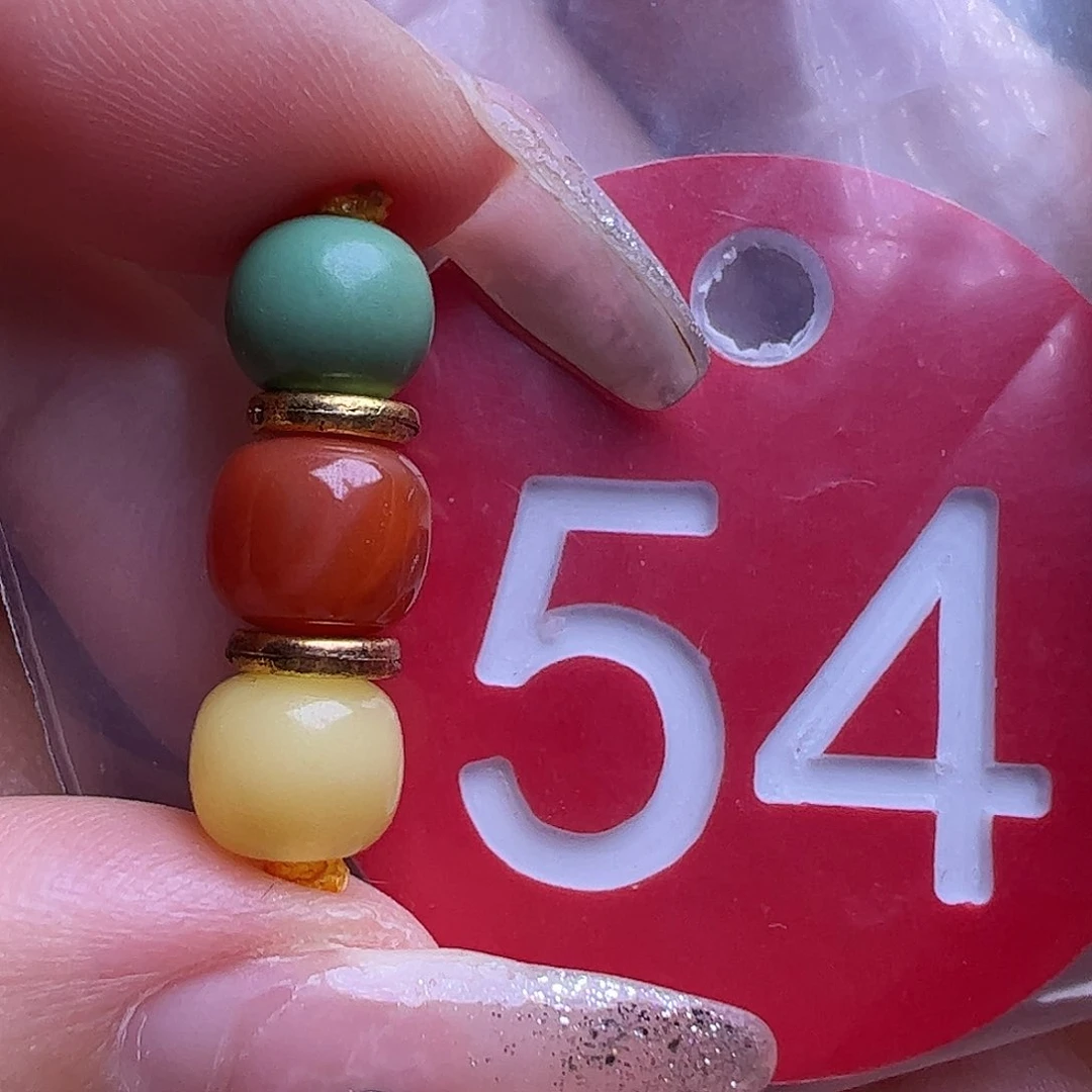 蜜蜡未镶嵌珠宝奇石5-7mm串红绿灯