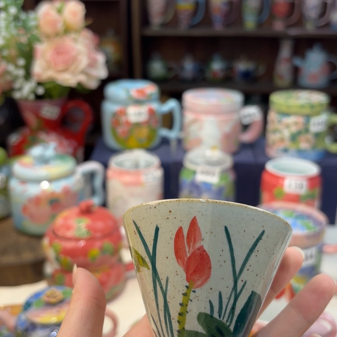 瓷片景德镇手绘高温釉下彩陶瓷茶具