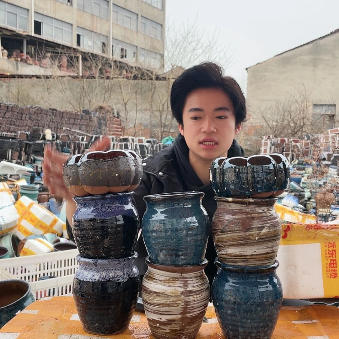 宜兴紫砂粗陶花盆