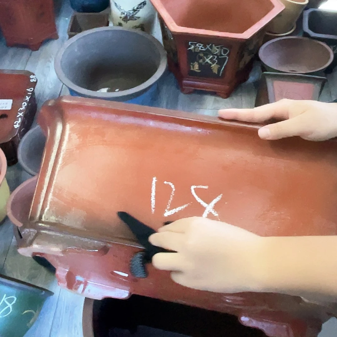 52仿古双抽角马槽花盆花盆