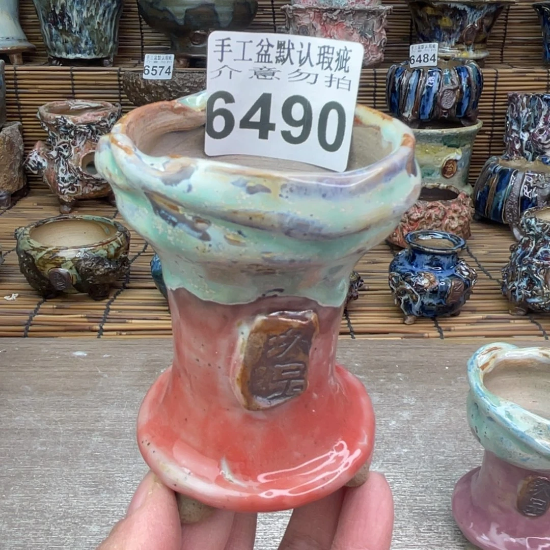 手工花盆默认瑕疵完美者勿拍