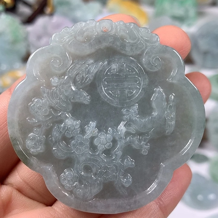 翡翠未镶嵌颈饰鸟语花香喜上眉梢如意福利