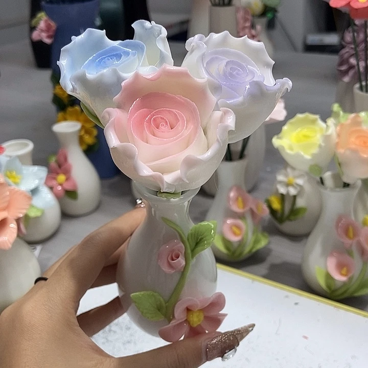 陶瓷纯手工捏花设计