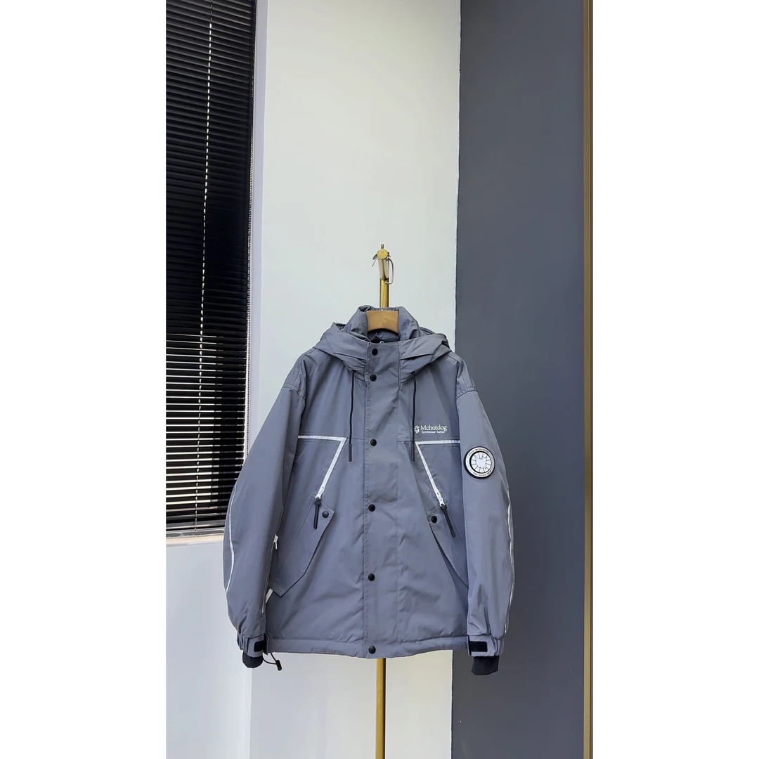 品牌原单滑雪登山服90鸭绒保暖蓬松羽绒服情侣款男款—太空灰—1888