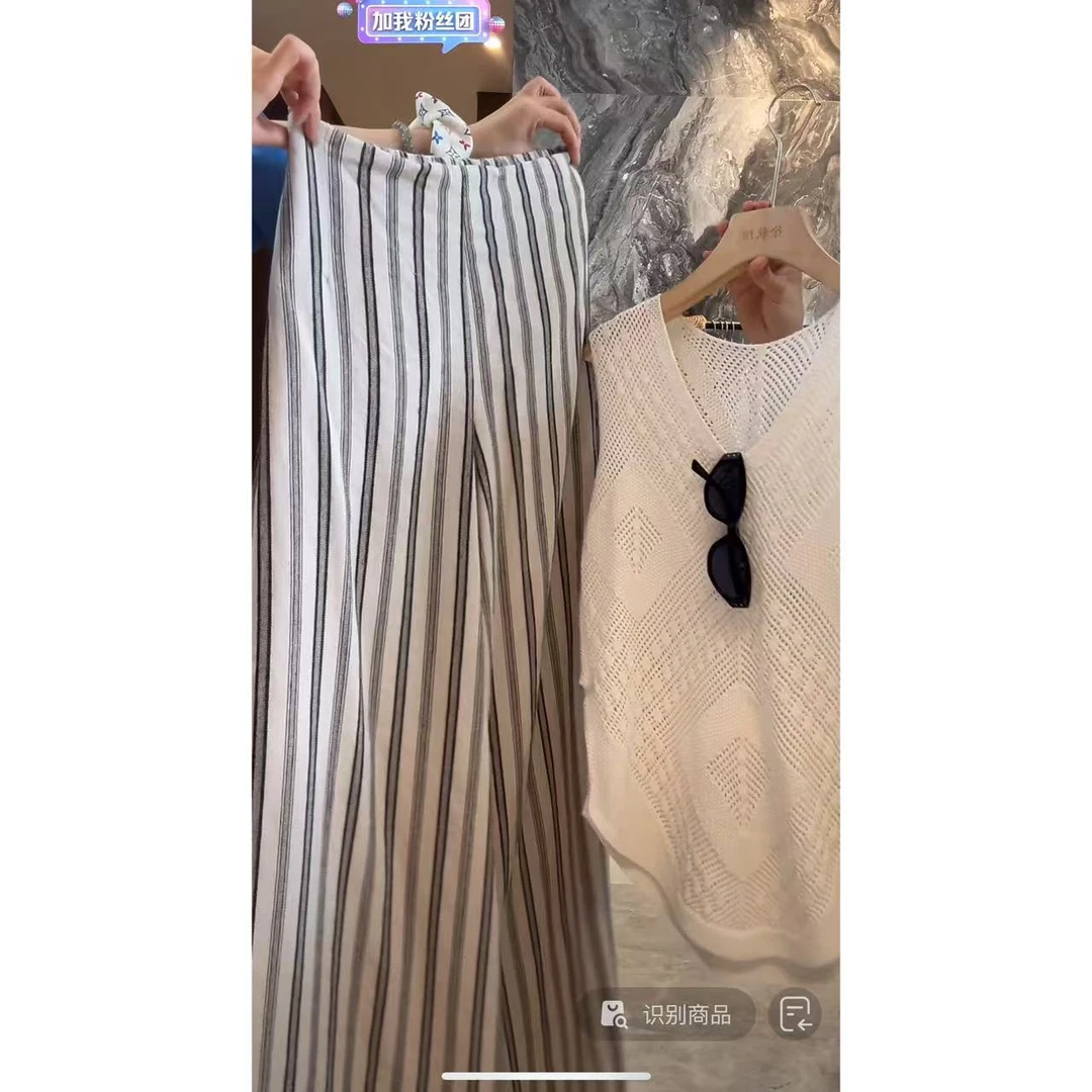 徐秋阳    素描阔腿裤   夏季新款百搭时尚显瘦休闲裤12959