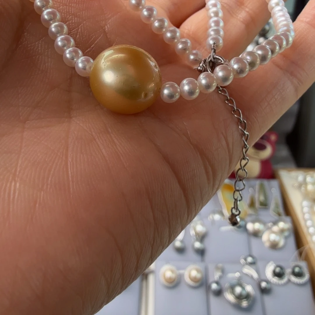 银S925镶嵌颈饰海水珍珠