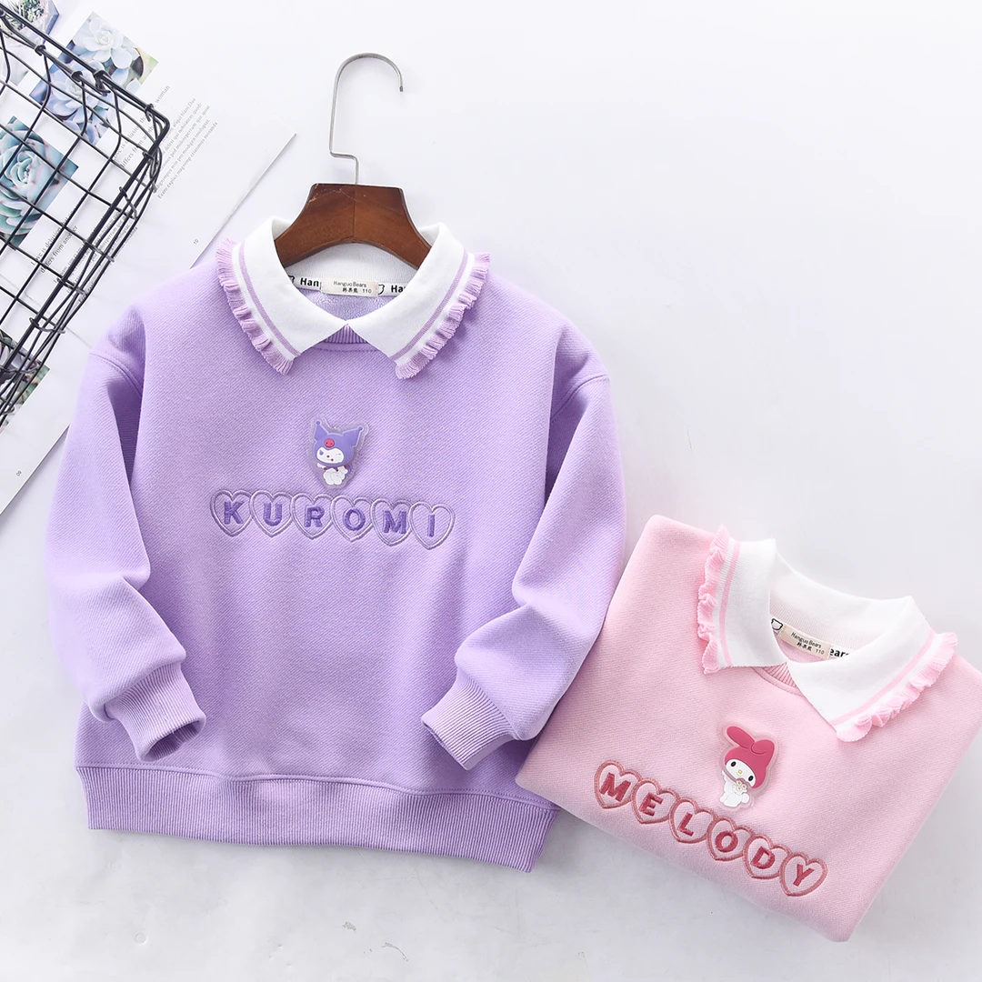 洋气童装2025秋冬新款儿童女童娃娃领加绒卫衣宝宝中大童保暖上衣