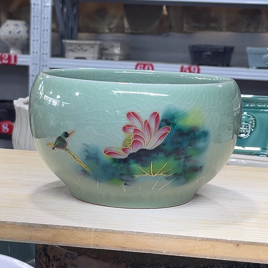 陶瓷绿植多肉微瑕花盆口径18*12无孔