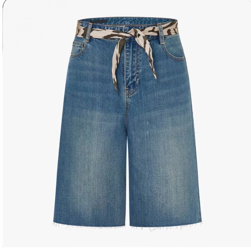 2025夏新品棉洗磨中低腰五分裤