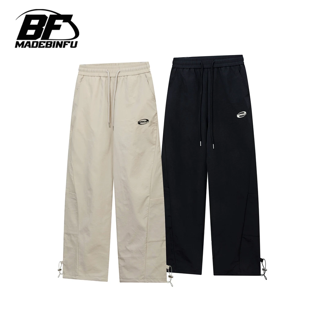 BINFU国潮新品 男女同款伞兵裤纯色显瘦松紧腰宽松百搭休闲长裤