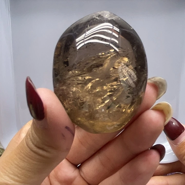 未镶嵌水晶珠宝半成品20茶水晶把玩长4.9宽3.8厚3.2