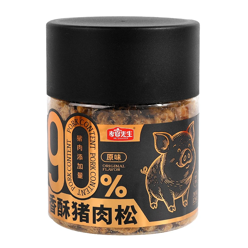 考官先生香酥猪肉松原味90%猪肉添加量日期新鲜128g*1罐