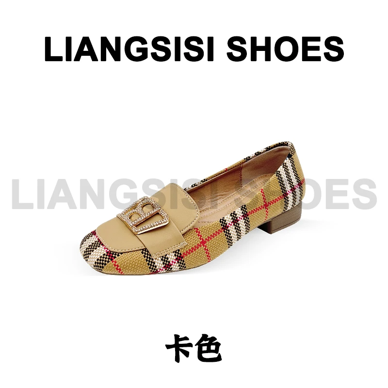 梁思思SHOES夏季新款英伦风一脚蹬优雅水钻小单鞋-885