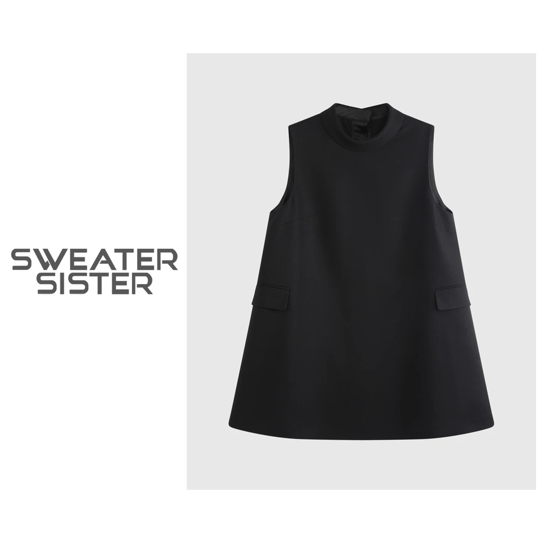 通勤宽松气质休闲常规秋季毛呢马夹女6677-25160