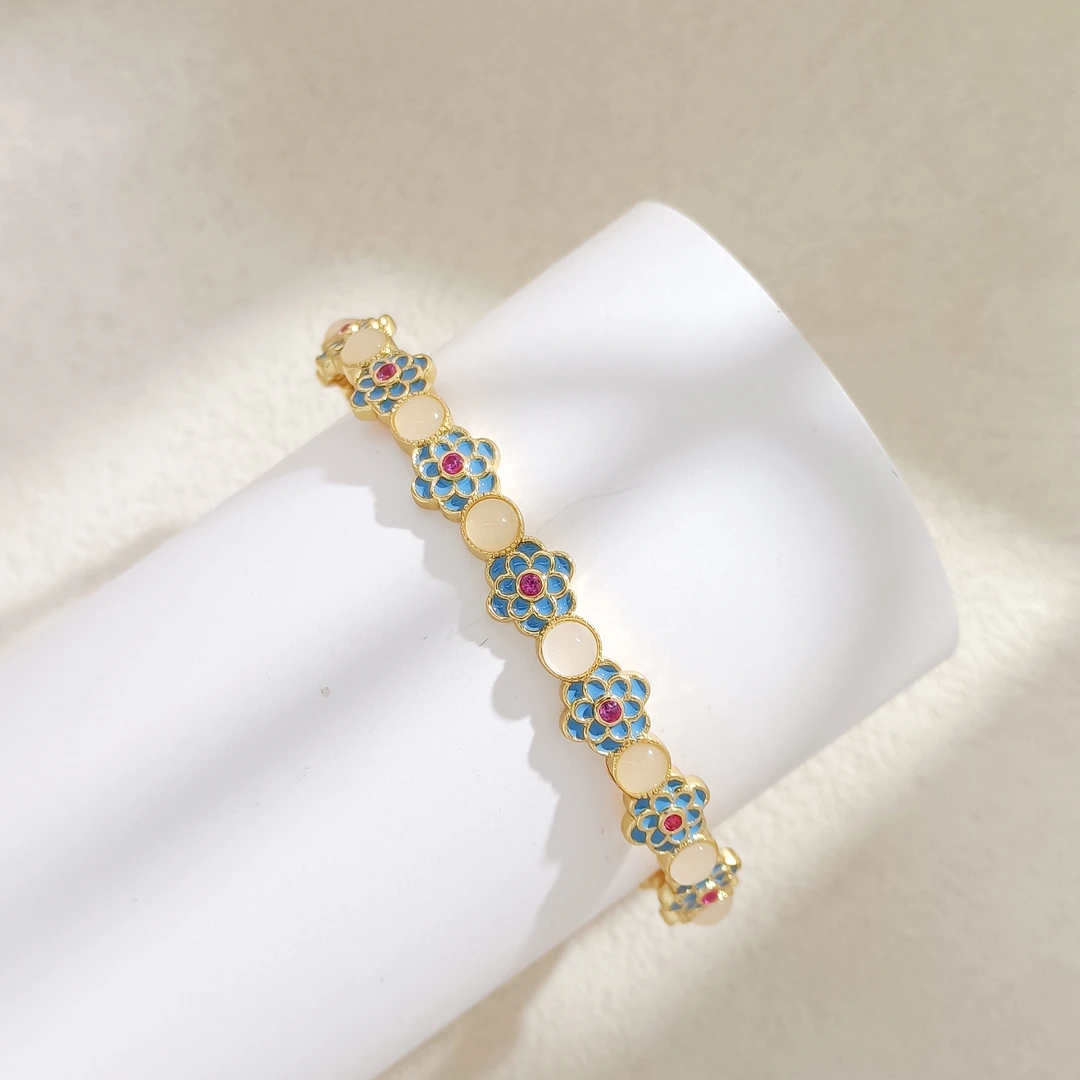 铜合金合成锆石手镯 WJH-002821【琻彩镂韵】手镯简约欧美