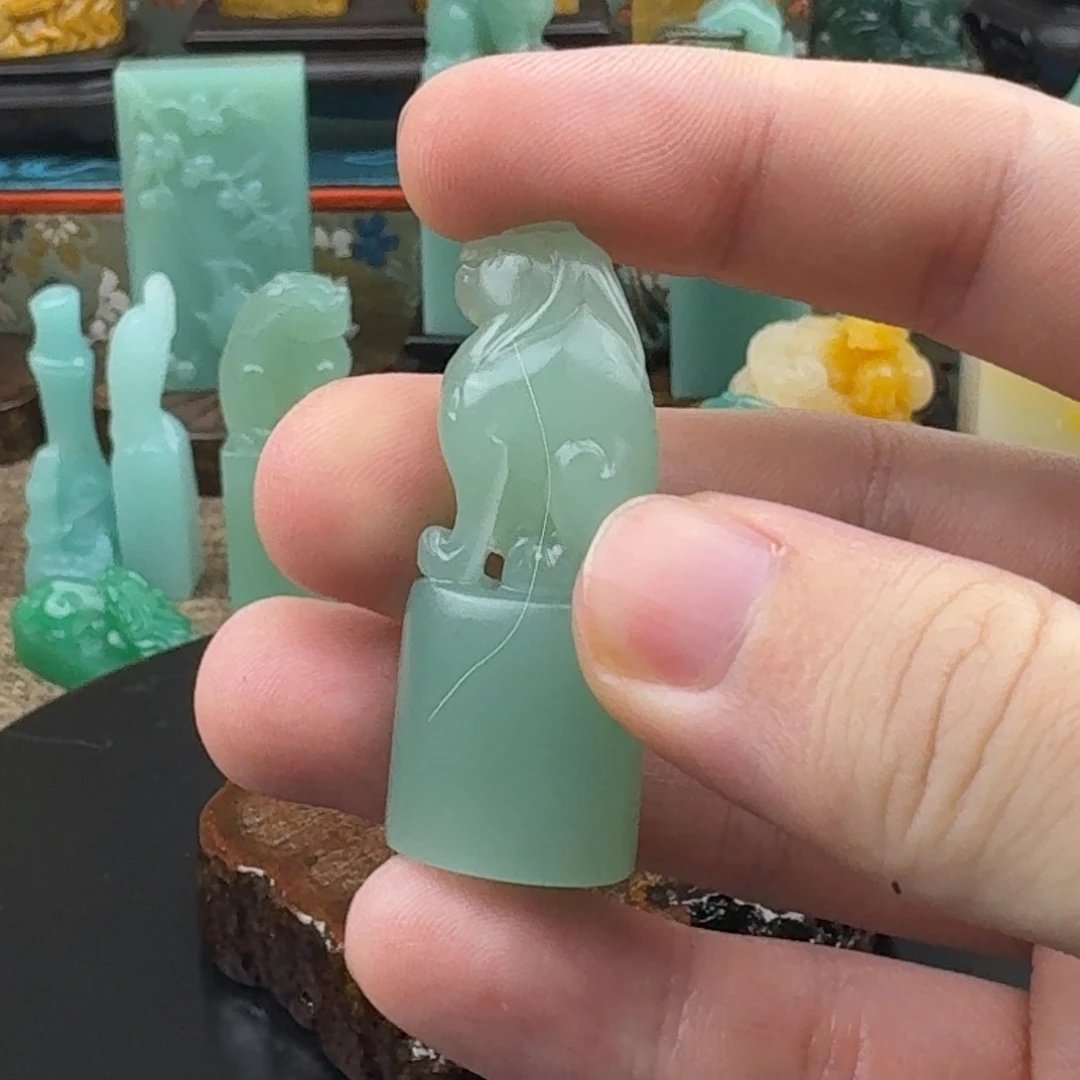 印石青田石梅子青190