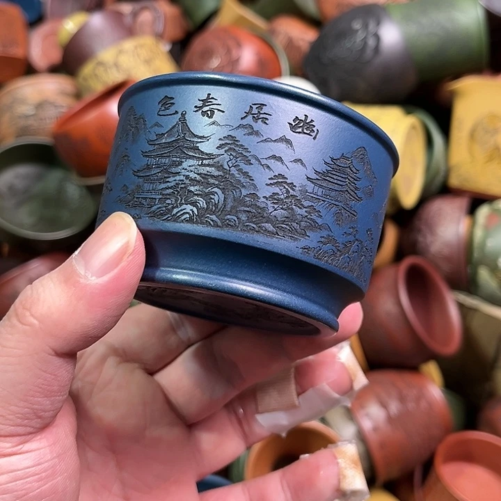 紫砂茶杯全手工紫砂主人杯