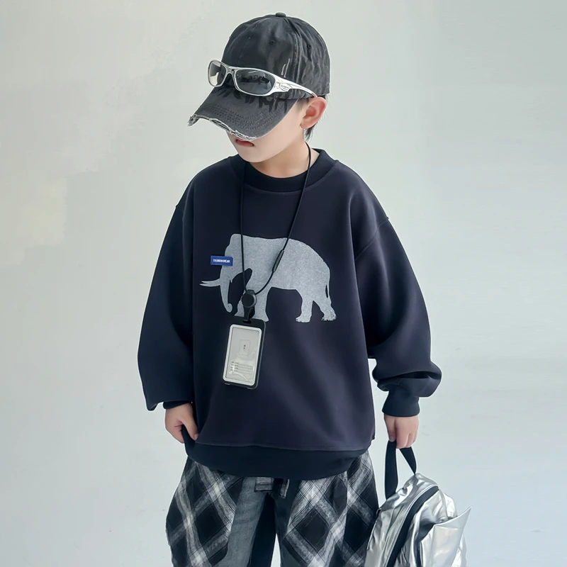 【2025秋款上新】男童卫衣儿童洋气宽松春秋款长袖中大童休闲韩版潮