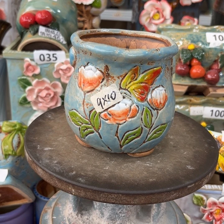 紫砂花盆粗陶材质多肉花盆