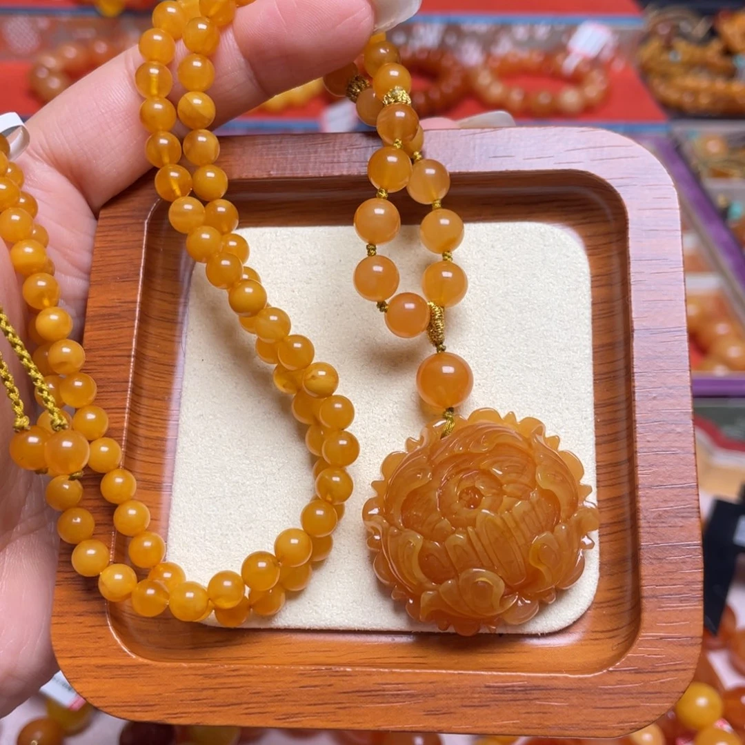 蜜蜡未镶嵌颈饰项链