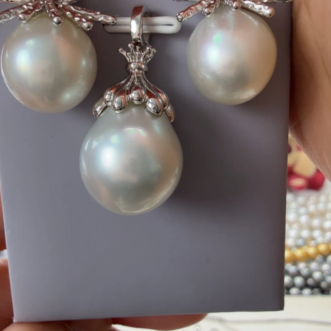 …***酱颈饰银S925镶嵌海水珍珠