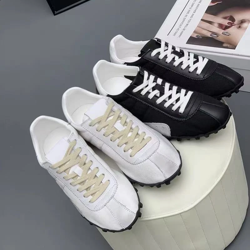 新款马J拉赛车鞋脏脏鞋真皮休闲德训鞋舒适平底运动鞋时尚豆豆鞋