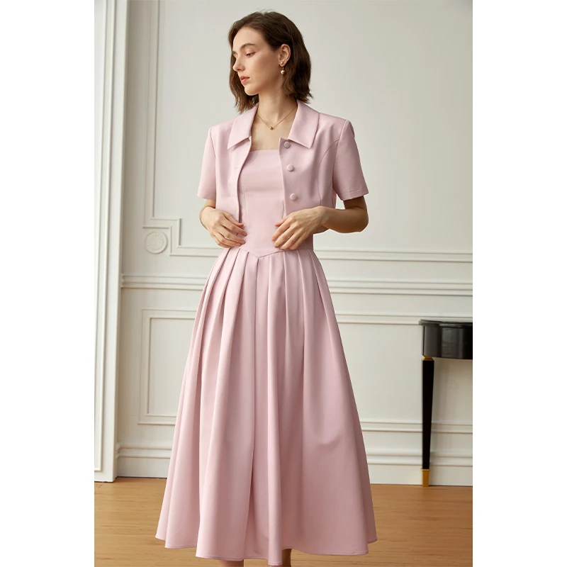 【楠哥专属】小众套装裙女2025新款短袖衬衫外套收腰吊带裙女22503