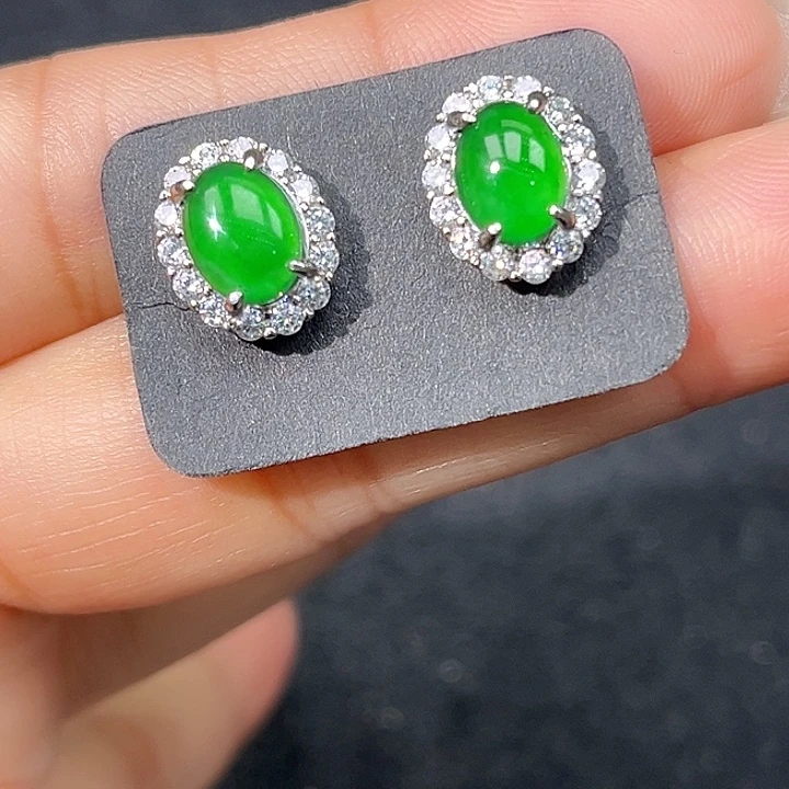 翡翠未镶嵌颈饰耳钉