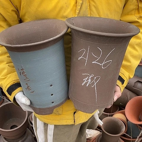 紫砂中国李新紫砂花盆，