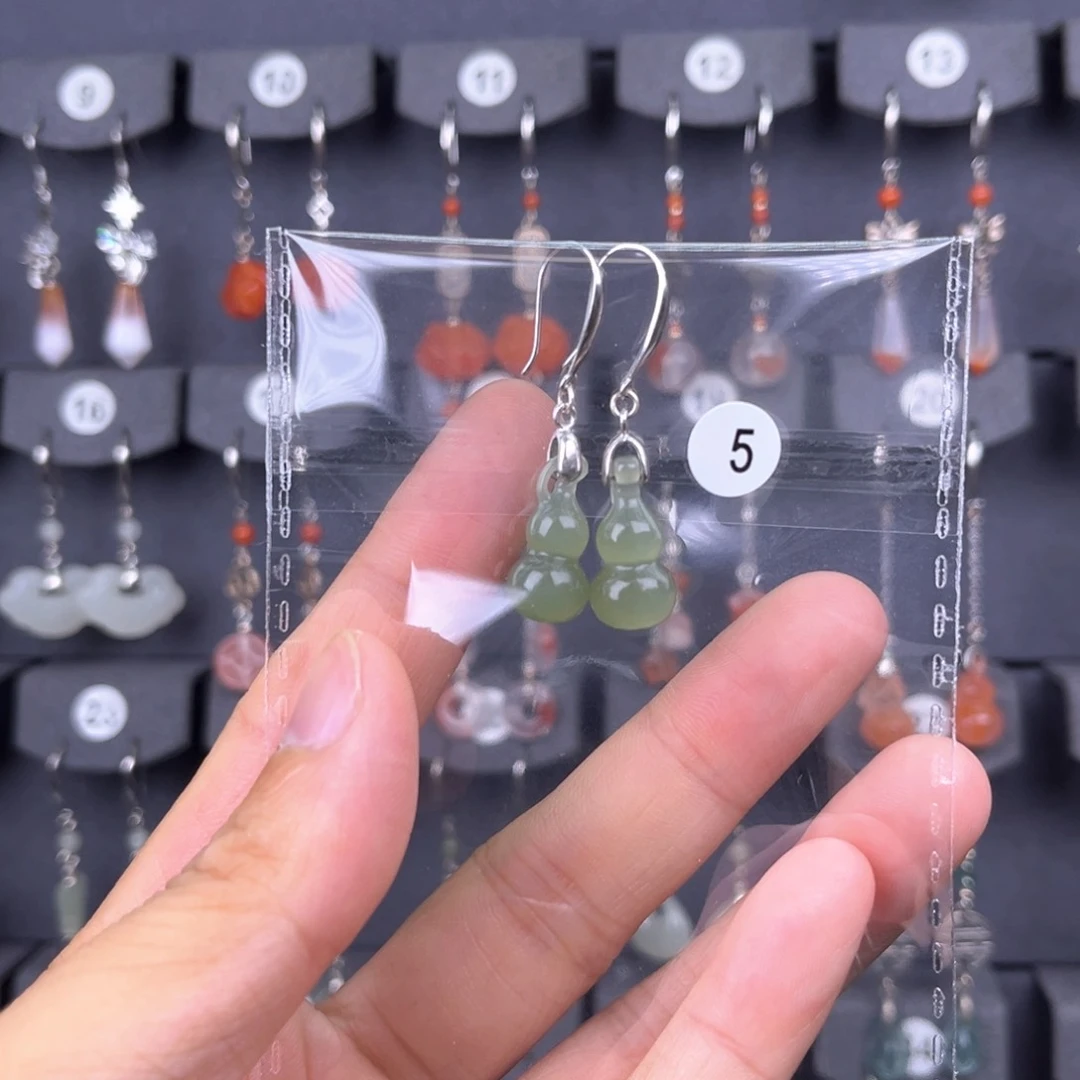 和田玉银S925镶嵌耳饰罗*