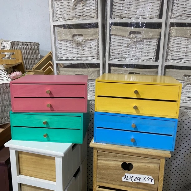 a089高山楠竹多巴胺抽屉款两抽收纳盒