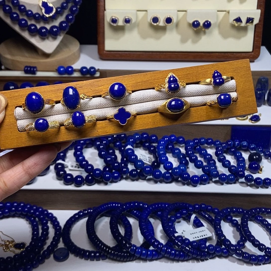 青金石银S925镶嵌戒指多样性发其一 下单备注款式