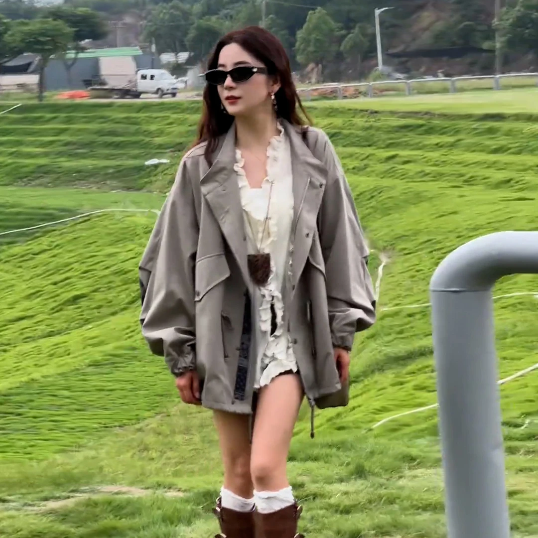 美式工装风衣外套女小个子2025新款早初秋季巨好看飞行夹克冲锋衣