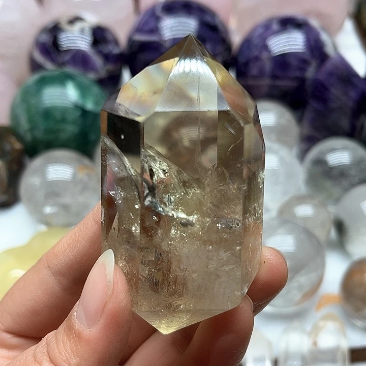 黄晶160克黄水晶双尖柱未镶嵌