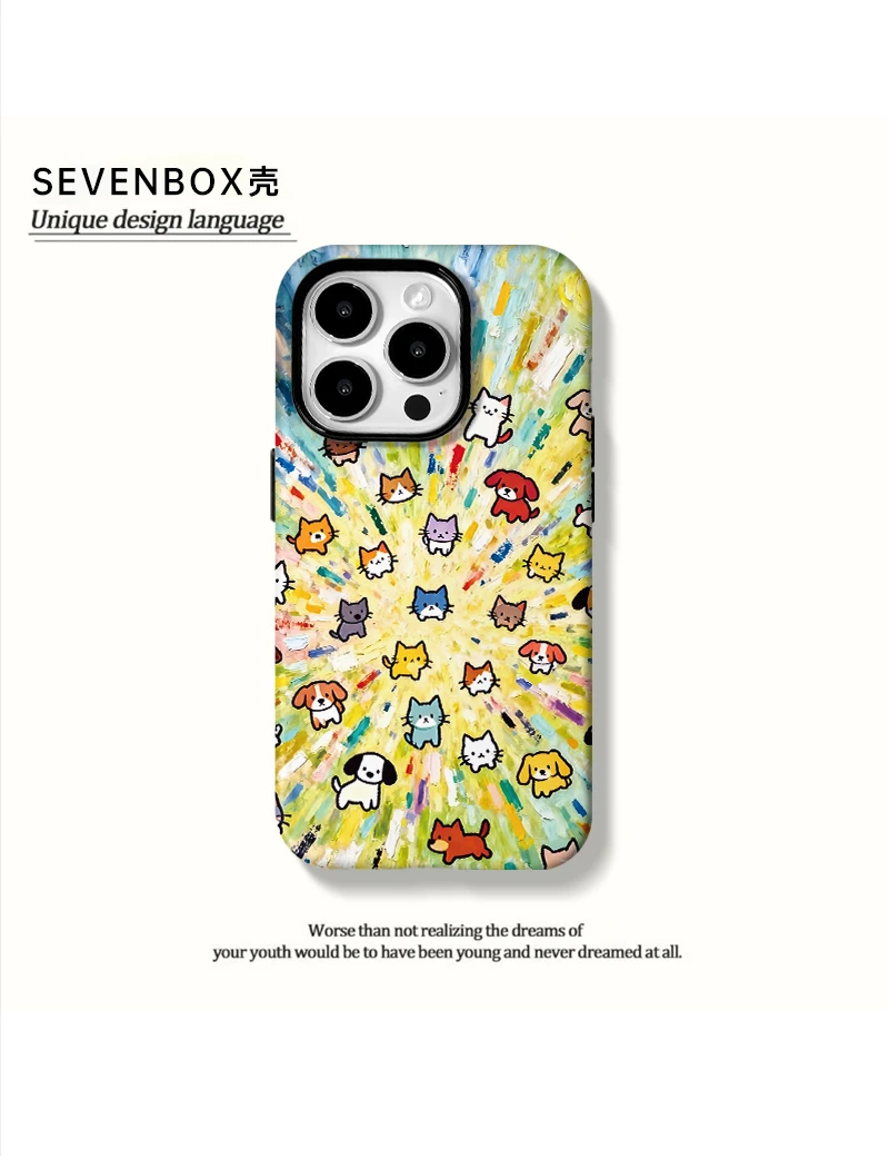 爆炸猫狗适用苹果17promax小米oppo华为vivo一加红米荣耀手机壳